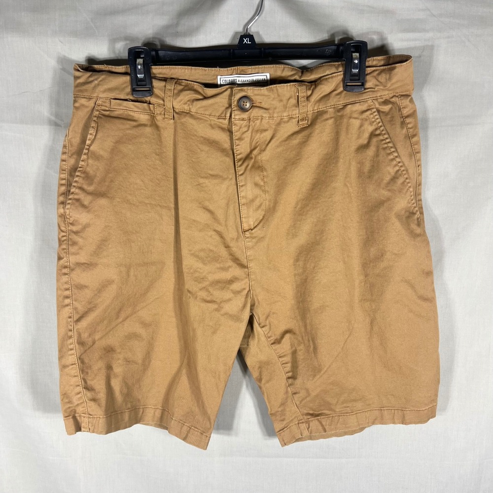 Colours Alexander Julian Chino Shorts Dapper Stretch Tan Mens 36